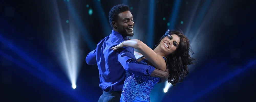 Corneille et Candice Pascal sur le plateau de Danse avec les stars en 2014